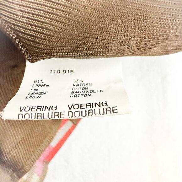 Claudia Strater Linen Motorcycle Woven Line Patterned Jacket Blazer Top Size 38 - Picture 4 of 7